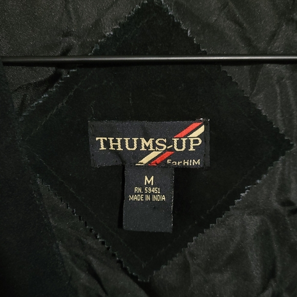 Vintage Thums Up Suede Leather Vest w/ seal of Oklahoma button snaps, size M - Picture 4 of 5